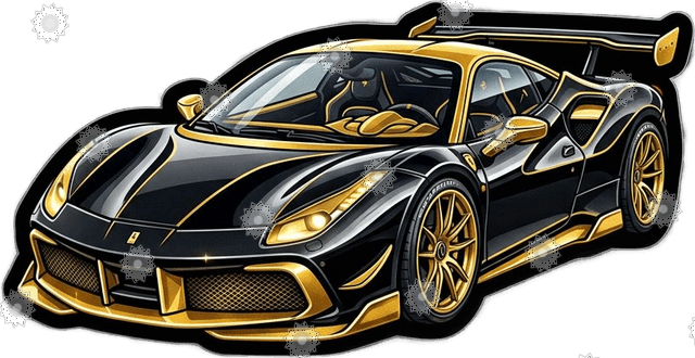 Luxury Supercar Gold Accents