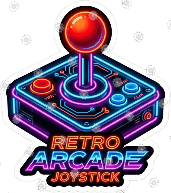 Retro Arcade Joystick Neon