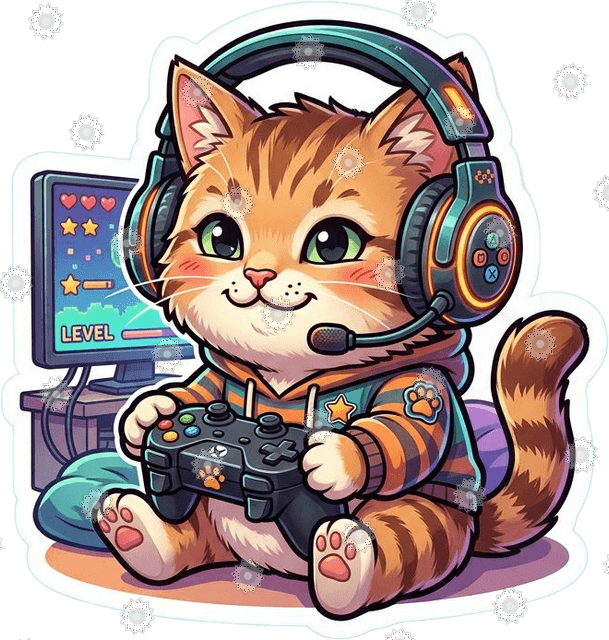 Gamer Cat With Headset