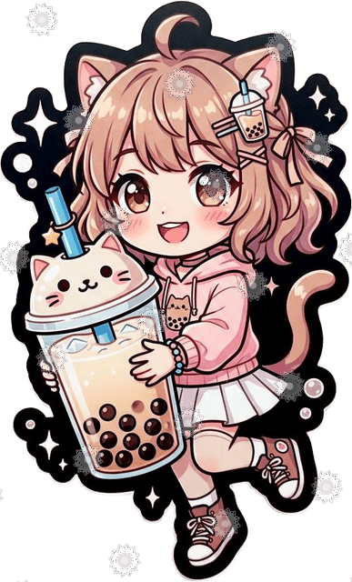 Anime Boba Tea Cute Character