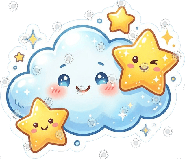 Kawaii Anime Cloud And Stars