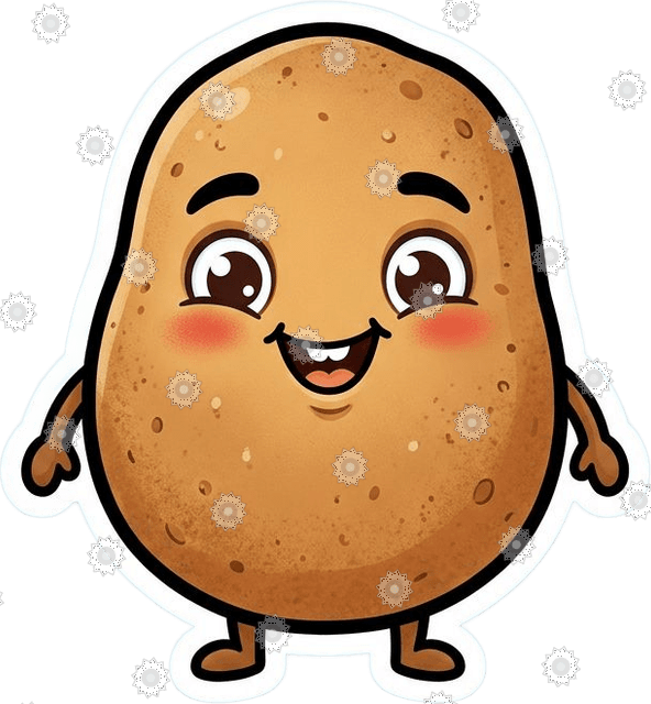 Cute Potato With Funny Face