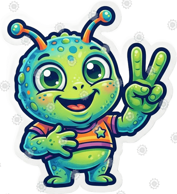 Funny Alien Peace Sign