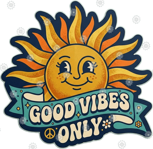 Retro Sun 'Good Vibes Only'