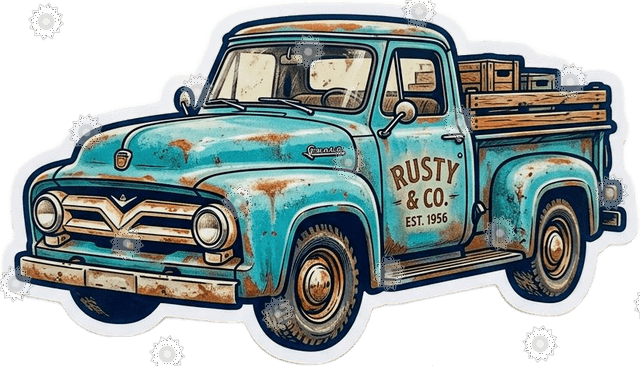 Retro Rustic Pickup Truck