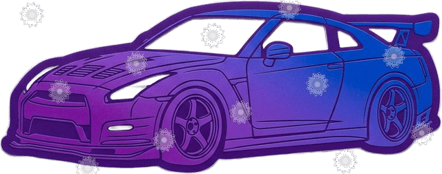 Tuner Car Silhouette Purple Gradient