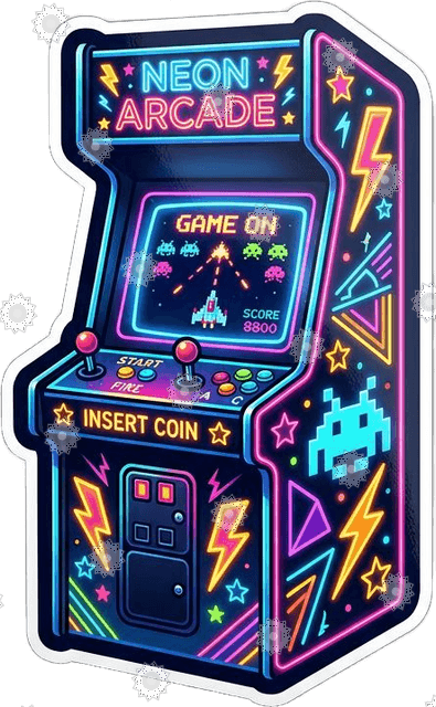 Retro Arcade Cabinet Neon