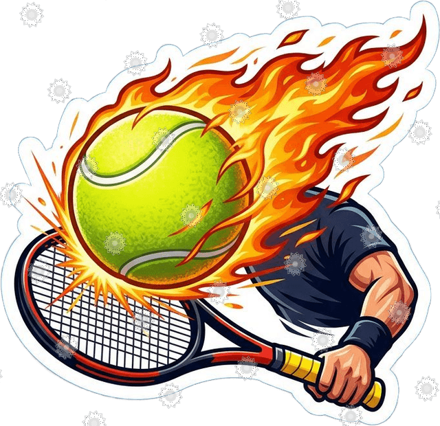 Tennis Ball Serve With Flames