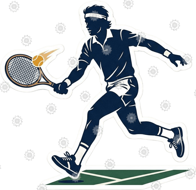 Retro Tennis Player Silhouette