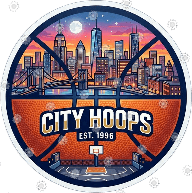 Basketball With City Skyline