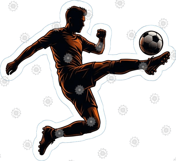 Soccer Player Kicking Silhouette